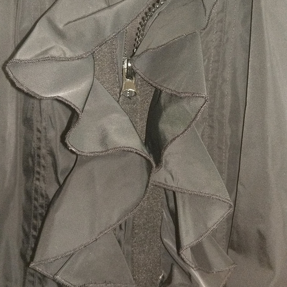 Ruffle Front Nylon Jacket - Picture 2 of 6